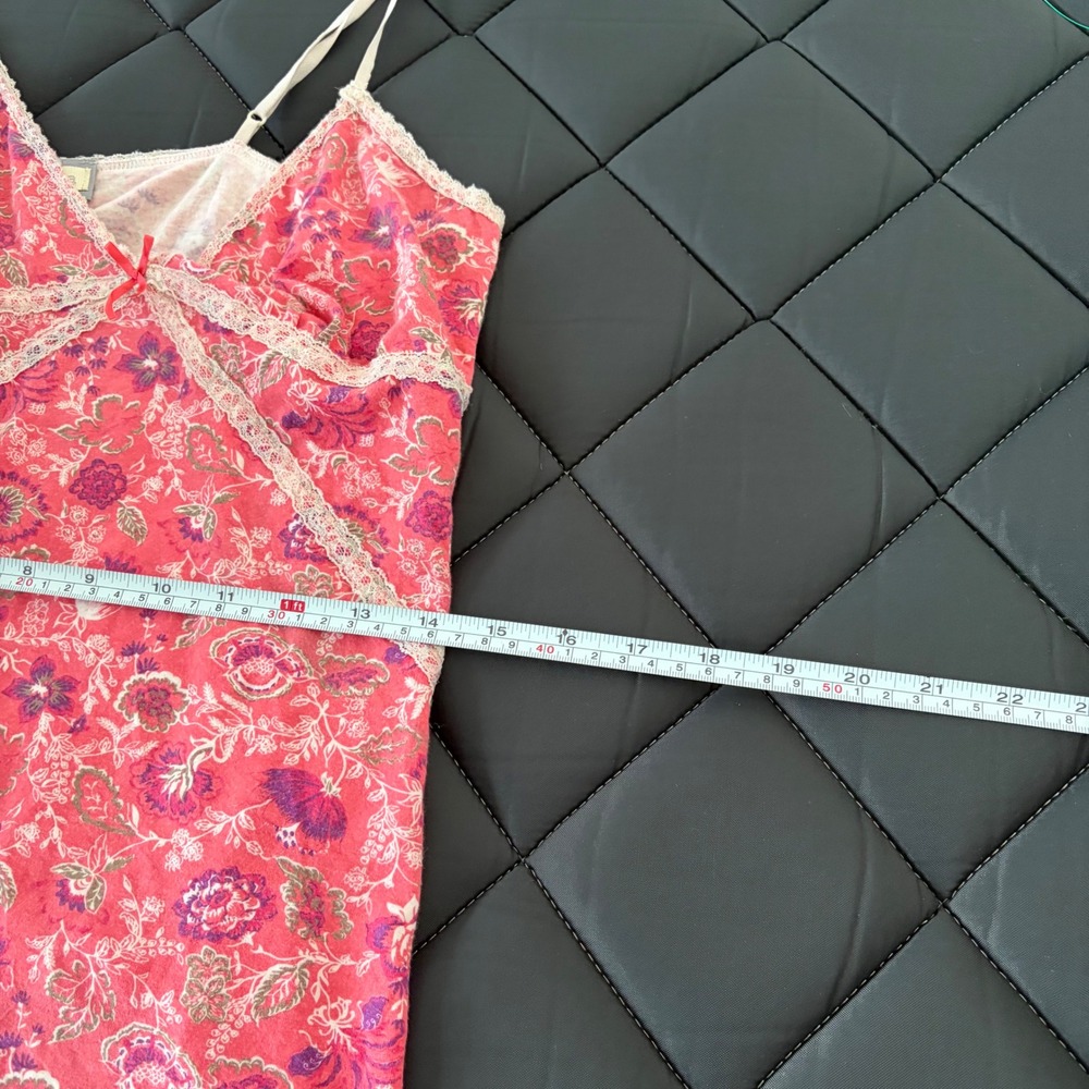Zoe & Bella Pink Floral Lace Trim Cami Tank Top Y2K - Picture 4 of 5